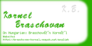 kornel braschovan business card